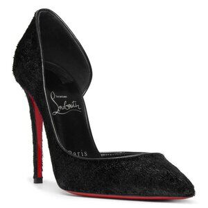 Christian Louboutin Iriza 100 Black Velvet Pumps